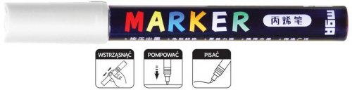 Marker akrylowy 1-2 mm, biały APL100-0, M&G