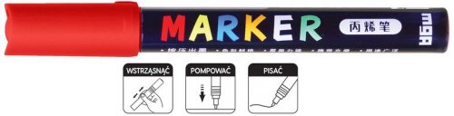 Marker akrylowy 1-2mm, czerwony APL200-2, M&G