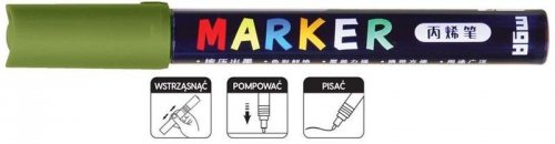 Marker akrylowy 1-2 mm, zielony oliwkowy APL511-56, M&G