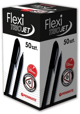 Długopis Flexi Trio Jet czarny 50 szt , Penmate