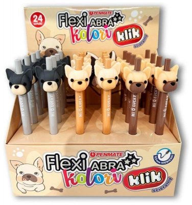 Długopis ścieralny Flexi Abra Kolori Klik Bulldog niebieski, Penmate