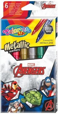 Flamastry 6-kol. metaliczne Disney Kids Avengers Colorino, Patio