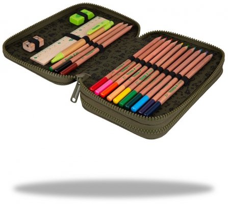 Piórnik podwójny z wyposażeniem Jumper 2 Rpet Olive CoolPack, Patio