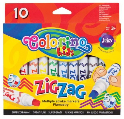 Flamastry 10-kol. Zig Zag Colorino Kids, Patio