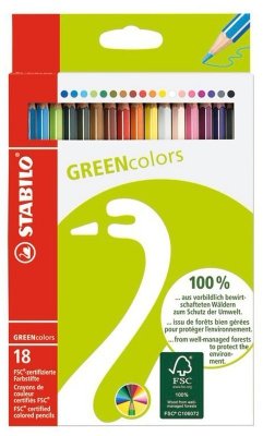 Kredki 18-kol. Green Color, Stabilo