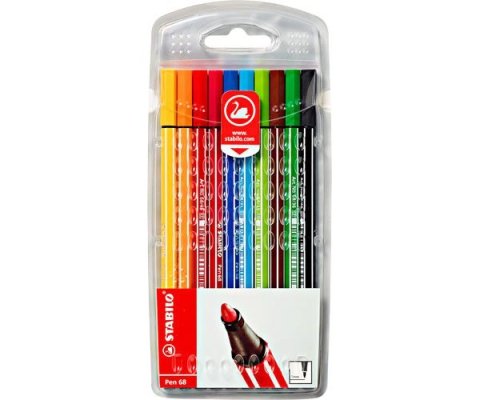 Pisaki Pen 68 10-kol. w etui, Stabilo