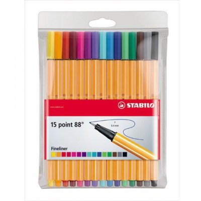 Cienkopisy Point 88 15-kol. w etui 8815, Stabilo