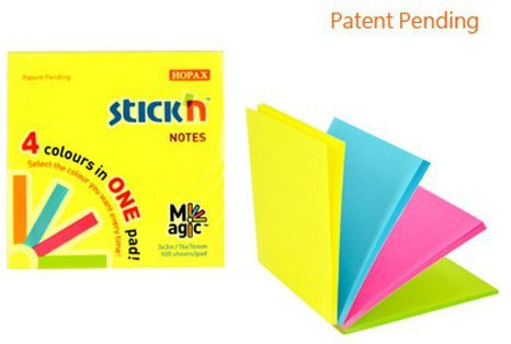 Notes samoprzylepny 76 x 76 mm neon mix Magic Pad, Stick`n