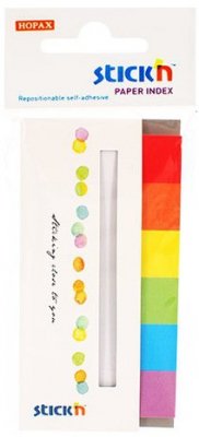 Zakładki indeksowe 45 x 15 mm 6-kol,NEON Raindow 180kart, Stick`n