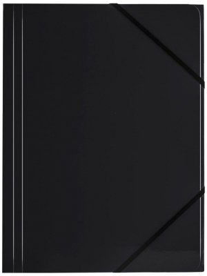 Teczka kartonowa A4 z gumką narożną czarna BT600-V, Tetis