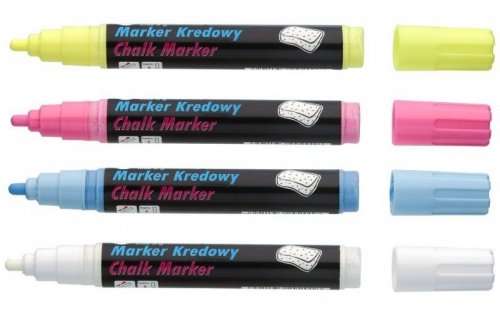 Marker kredowy do czarnych tablic końc. 4.5 mm biały 292-02, Toma