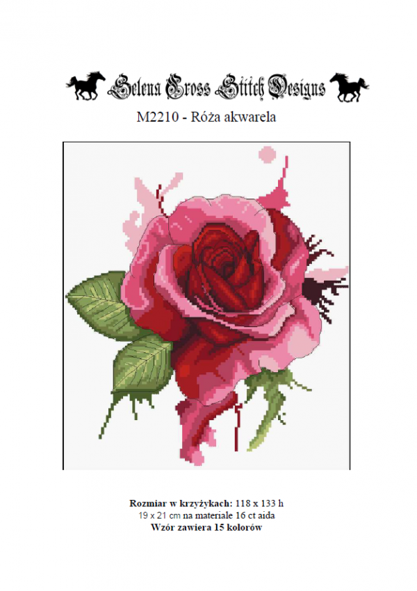 wzór do haftu M2210 - Róża akwarela