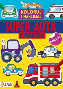Super auta i pojazdy Kolorowanki z naklejkami
