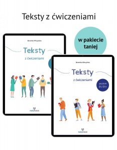 Teksty z ćwiczeniami (poziom A1/A2) i Teksty z ćwiczeniami (poziom B1/B1+ ) PAKIET x 2 E-BOOK PDF