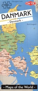 Puzzle Mapa Danii 1000