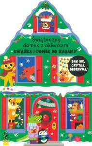 Książka i domek do zabawy Świąteczny domek z okienkami