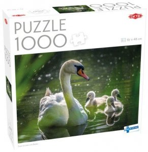 Puzzle 1000 Swan on Lake with Babies