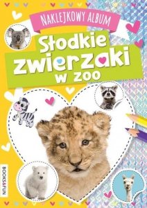 Naklejkowy album słodkie zwierzaki w zoo z naklejkami z brokatem
