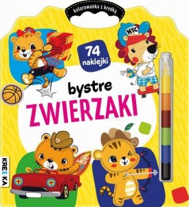 Bystre zwierzaki kolorowanka z kredką