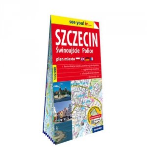 Szczecin, Świnoujście, Police; papierowy plan miasta 1:22 000