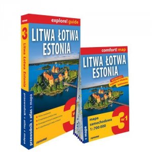 Litwa, Łotwa, Estonia 3w1: przewodnik + atlas + mapa