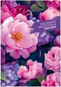 Kalendarz nauczyciela 25/26 A5T PCV bezbarwny Kwiaty