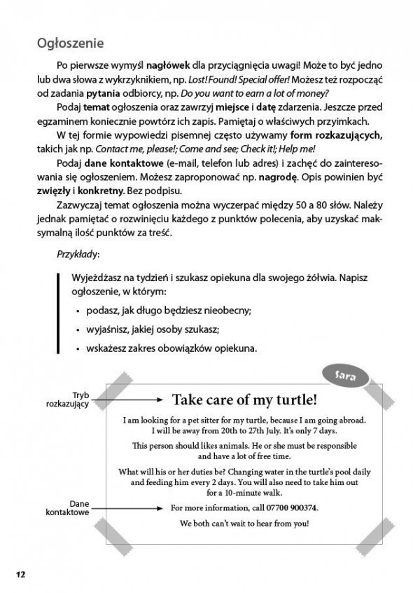 Język angielski. Pomocnik 8-klasisty. Wypowiedź pisemna