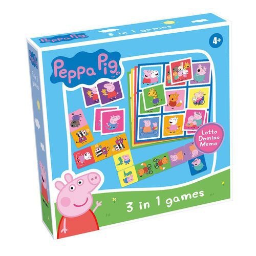Świnka Peppa. Gra 3w1 Lotto-Domino-Memo