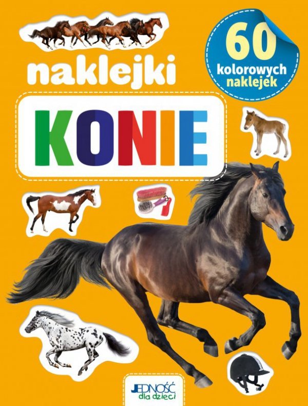 60 kolorowych naklejek. Konie
