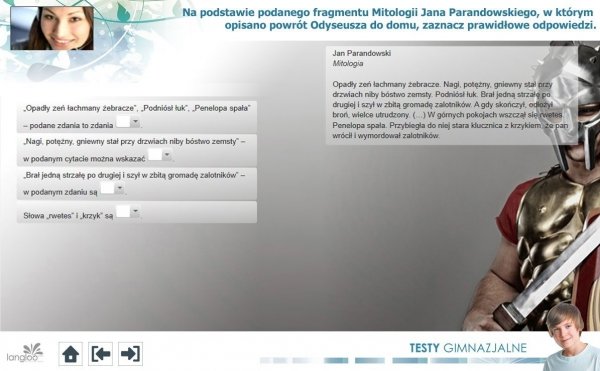 Testy gimnazjalne. Profil humanistyczny i matematyczno-przyrodniczy. Multimedialny kurs przygotowujący do egzaminu gimnazjalnego. PC CD-ROM