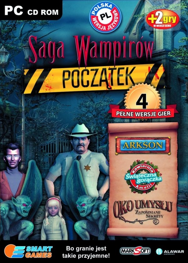 Saga wampirów. Początek. 4 pełne wersje gier. Smart games. PC CD-ROM + 2 gry w wersji demo