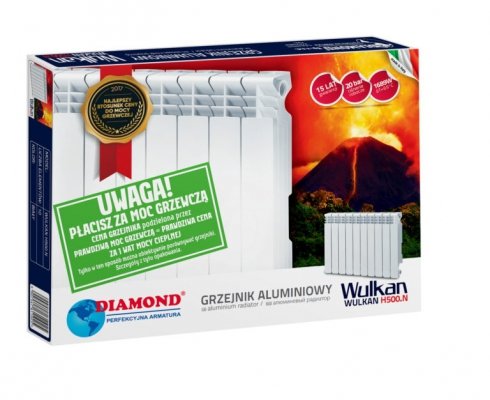 Grzejnik aluminiowy Wulkan Italy H500 - 1 żeberko