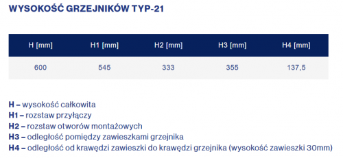 Grzejnik stalowy panelowy Diamond V21 600x1100