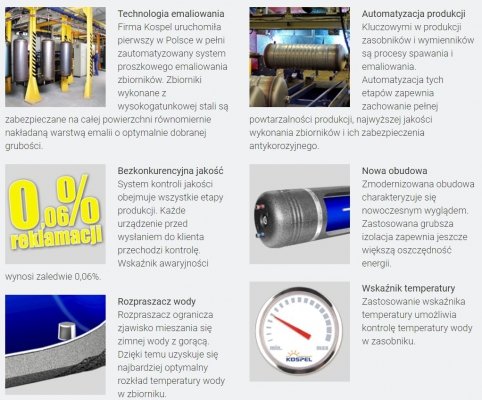 Wymiennik WW80 z podwójną wężownicą Kospel 80l