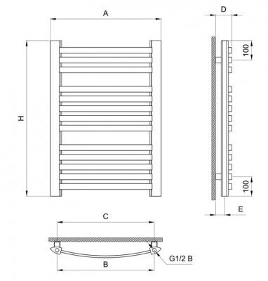 Grzejnik łazienkowy DIAMOND GR3 570x800