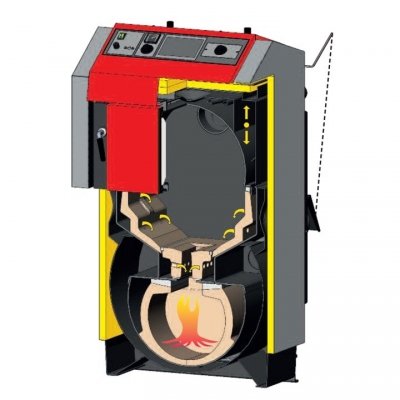 Kocioł prawy ATMOS DC20GS Generator 20KW + laddomat i termometr