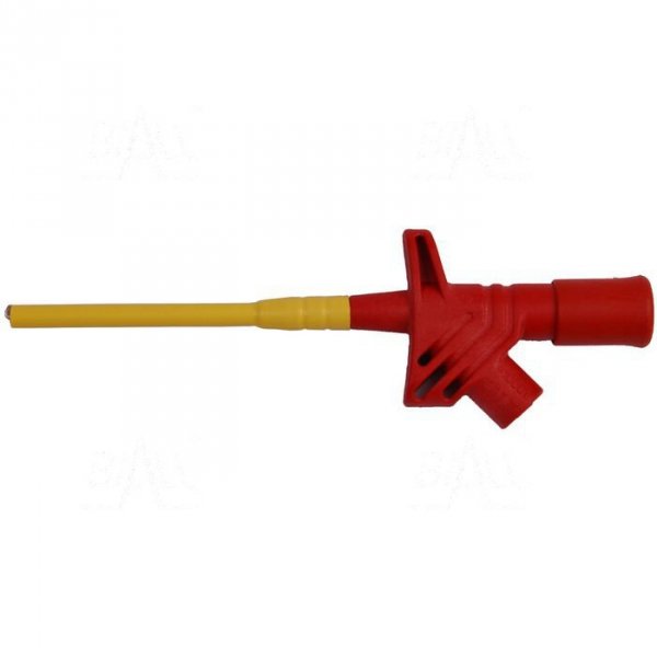 Chwytak bezp. haczyk. gn. 4mm KLEPS 2900-R CAT III 1000V, 20A czerwony