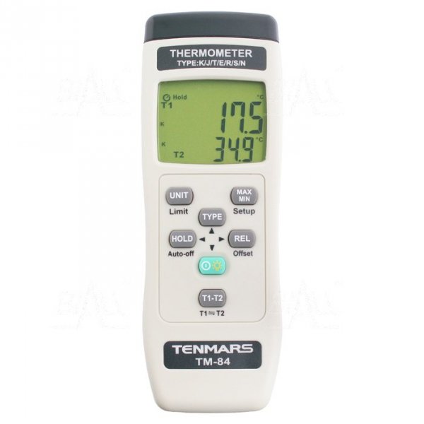 TM84 Termometr 2 kanały kl 0,05% (-200 do 1372°C) typ K TENMARS