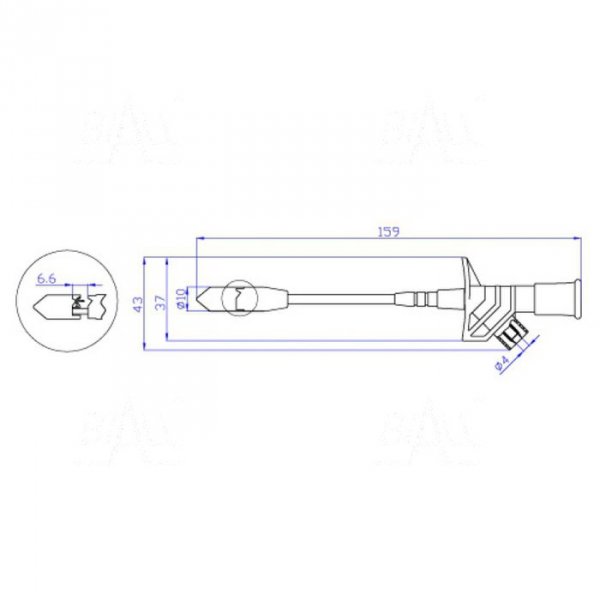 Chwytak bezp. z igłą gn. 4mm CH168-BK CAT III 1000V 10A czarny