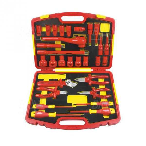 OPT ZKNI-1 Zestaw kluczy nasadowych izolowanych 1/2&quot; 10-32 imbusów 4-8 i narzędzi 1000V