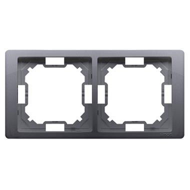 SIMON BASIC NEOS SREBRNY MAT RAMKA 2X