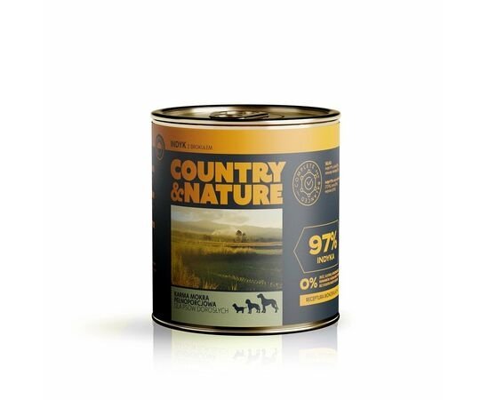 Country&amp;Nature Indyk z brokułem 850 g karma mokra dla psa