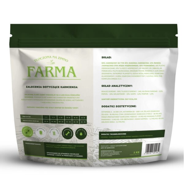 Farma Karma Dla Psa Tłoczona na Zimno Jagnięcina 2kg