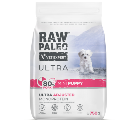 Raw Paleo Ultra Pork Mini Puppy 2kg Karma Sucha z Wieprzowiną Dla Szczeniąt