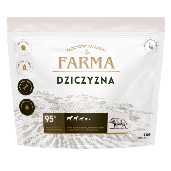 Farma Karma Dla Psa Tłoczona na Zimno Dziczyzna 2kg