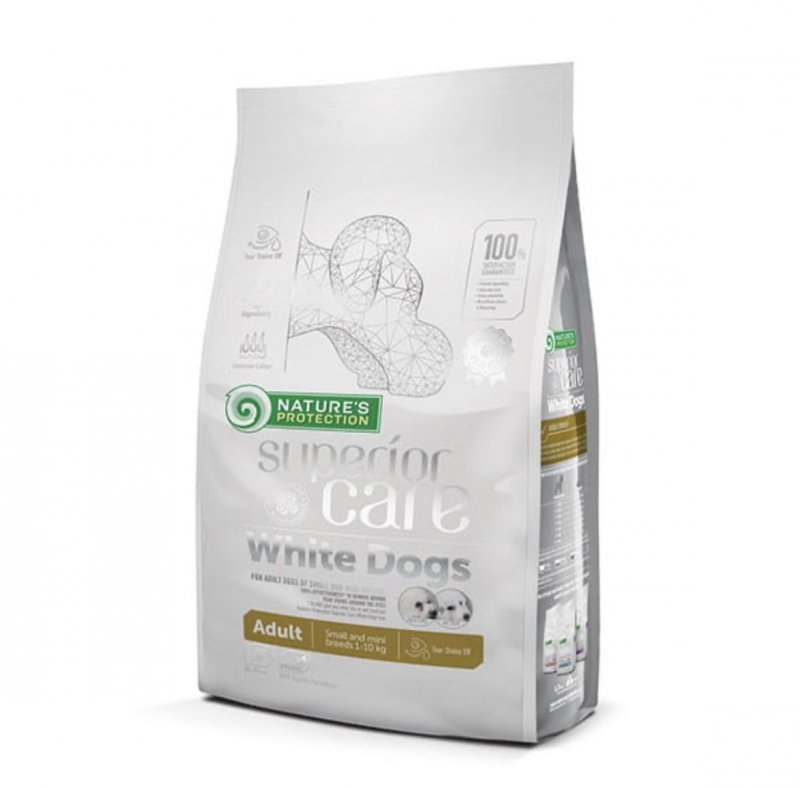 NATURES PROTECTION SUPERIOR CARE White Dogs Lamb Adult Small and Mini Breeds 1,5 kg z jagnięciną dla psów ras małych o białej sierści
