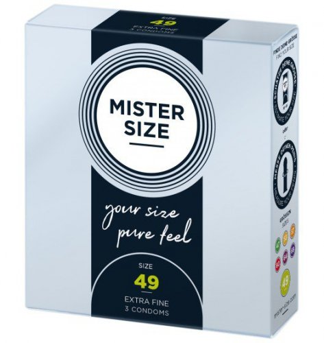 Mister.Size 49 mm Condoms 3 Pieces - prezerwatywy