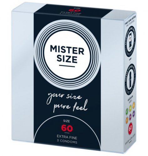 Mister.Size 60 mm Condoms 3 Pieces - prezerwatywy