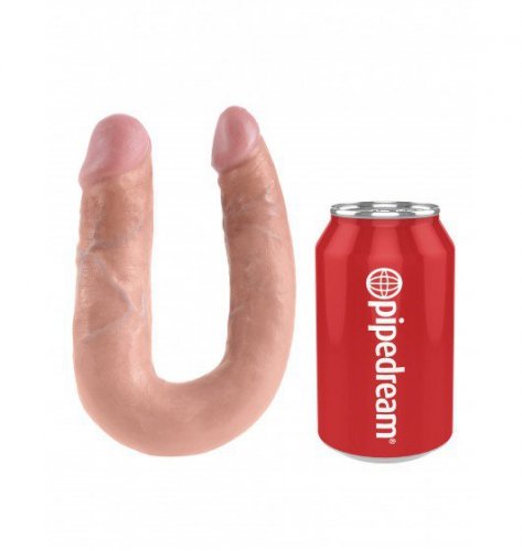 King Cock U-Shaped Medium Double Trouble - podwójne dildo