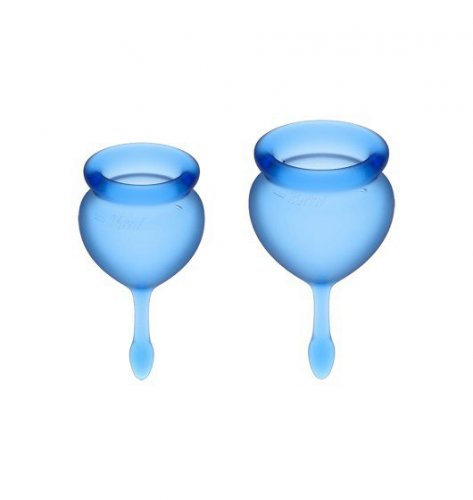 Satisfyer Feel Good Menstrual Cup Set Dark Blue - zestaw kubeczków menstruacyjnych